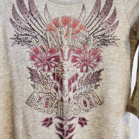 Harley Davidson Floral Americana Embellished top - Picture 7 of 9